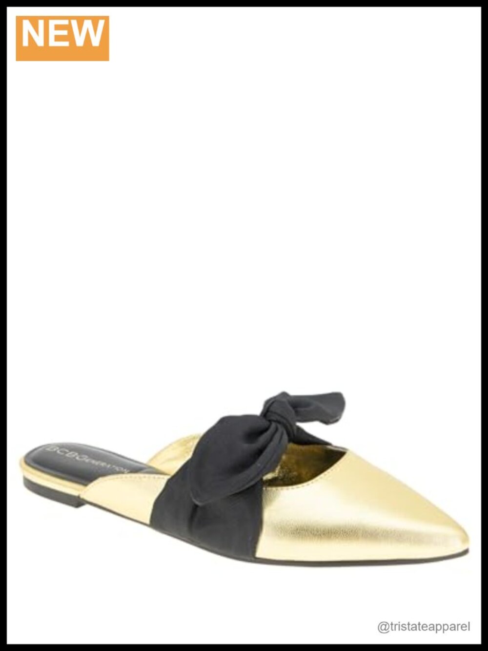 Faux Leather Pointed Toe Mule with Memory Foam Cushioned Footbed